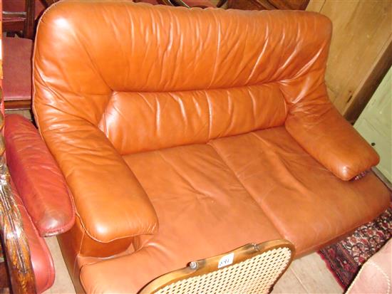 Leather two seater sofa(-)